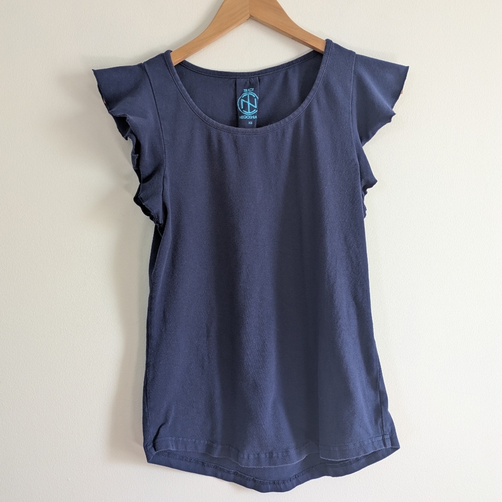 Tracy Negoshian Flutter Sleeve Top